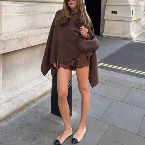 BEST Reformation Fern Satin Short Small  Pinecone Cafe Lace French Causal - Picture 3 of 11